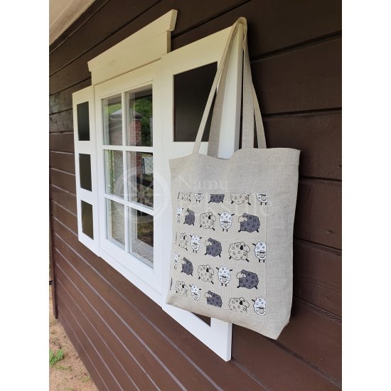 Printed semi-linen shopping bag "Sheep"